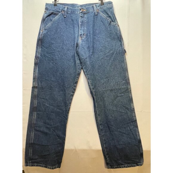 Wrangler jeans mens 33 x 31 carpenter utility pockets 94LS0DV blue - Picture 1 of 8